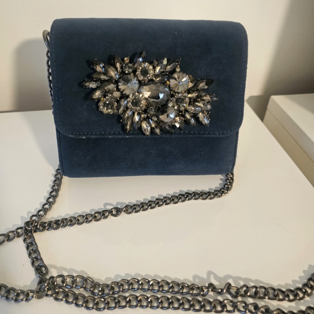 Suedette Teal purse